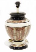 Modern ceramic table lamp painted in the style of a Greek vase, faux-marble