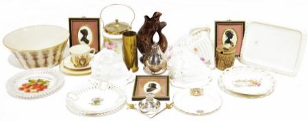 Quantity of Hammersley miniature ceramics to include grand piano, grandfather clock, miniature