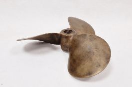 20th century bronze three-blade propeller with pressed numbers on side 12179758, 28cm approx.