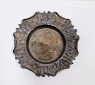 Early 20th century silver dish, Birmingham 1901, maker Sidney Thomas Steel, 14cm diameter, 2ozt,