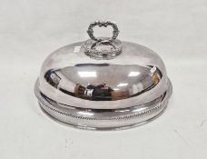 Large EPNS oval meat dome with gadrooned borders