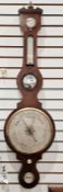 Late Georgian banjo barometer in mahogany case by G Beri of Leek, 108cm Condition ReportSurface
