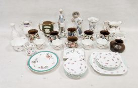 Shelley 'Rosebud' part tea service comprising four teacups, six saucers, milk jug, sugar bowl, two-