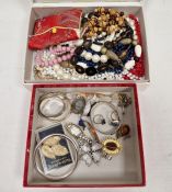 Rolled gold bangle, silver ring, silver napkin ring, silver jewellery (1 box)