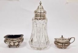 Early 20th century silver mounted and cut glass sugar sifter, Birmingham 1908, maker Henry Bourne,