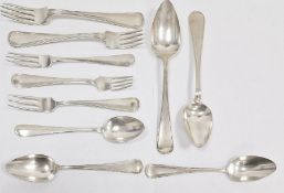 Selection of Dutch silver tableware, comprising two larger spoons engraved to handle and dated 1906,