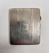 1930's silver cigarette case, engine-turned, initialled 'L', engraved inside 'Lilie Easter 1936',