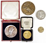 Selection of medallions to include a hallmarked silver Brewers & Allied Traders International