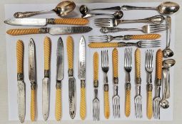 Early 20th century silver fork and spoon, engraved to the handle 'D.E.L 9th July 1909', Sheffield