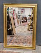 Giltwood rectangular wall mirror with cavetto frame, 90cm x 63cm