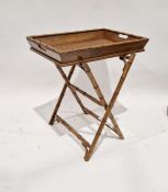 Modern butler's tray with bamboo-style decoration