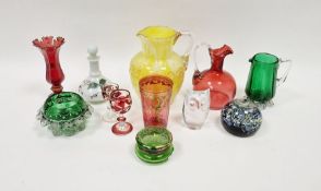 Caithness paperweight, no.761/1000 enclosing scrambled and millefiori canes and various items of