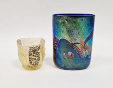 Isle of Wight iridescent glass vase of ovoid form, label to base, height 12.5cm together with a