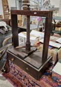 Antique mahogany book press on base, with single frieze drawer, 91cm high x 73cm wide x 41.5cm deep
