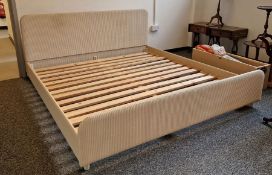 Lloyd Loom bed in cream, 205cm x 193cm x 88cm