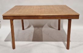 Mid 20th century White & Newton polished wood extending dining table, rectangular and on straight