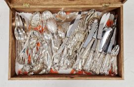 Quantity plated table flatware ‘Kings’ pattern, mainly for 12