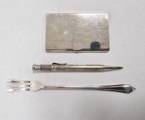 Samuel Mordan Everpoint propelling pencil, patent no.307227, a silver-coloured metal card case,