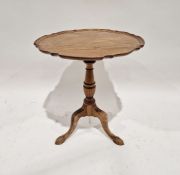 20th century mahogany tilt-top occasional table, on turned column, tripod support and claw and