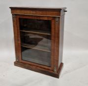 Victorian burr walnut inlaid and ormolu decorated pier cabinet with glazed door enclosing three