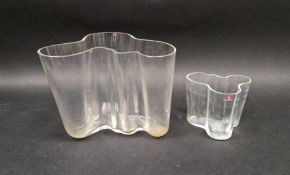 Alvar Aalto (1898-1976) clear glass 'Savoy' vase, etched signature to base, height 16cm, together