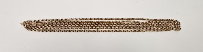 9ct gold three-strand chain necklace, 47.5g approx.