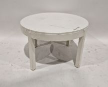 White painted circular occasional table, 68.5cm diameter and a beadwork stool (2)