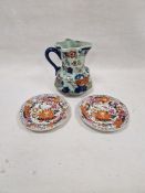 Reproduction Ironstone-style Hydra jug printed and painted in the Imari palette, 24.5cm high and a