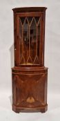 Reproduction walnut bowfronted corner unit, 180cm high