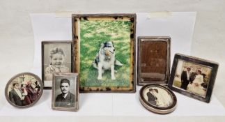 Six assorted silver-mounted picture frames and one further plated, rectangular and two circular (