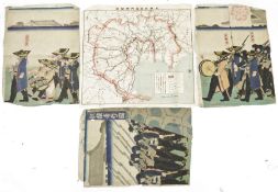 Japanese Railway Map of Tokyo printed by the Jingdong University, 35.5cm by 37cm and Utagawa