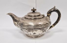 Victorian silver teapot, London 1846, maker John James Keith, 14cm high, 21ozt, 657g