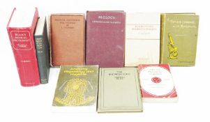 Assortment of books to include a popular handbook to the microscope by Lewis Wright, 'Elementary