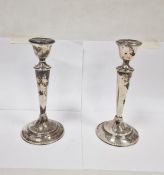 Pair of early 20th century silver-mounted candlesticks, 22cm high Condition ReportWeight approx. 953