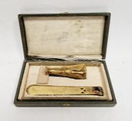 Bronze-effect Art Nouveau seal with a letter opener, in a fitted box