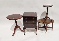 Reproduction mahogany chest of three short drawers, on cabriole supports and a selection of