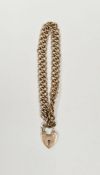 9ct gold fancy link bracelet with padlock clasp, 11g approx.