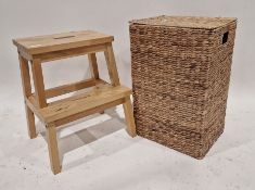 Modern laundry basket, a Black & Decker Dustbuster Flexi, a washing up bowl, a Logic radio and a