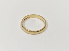 18ct gold wedding band, 3.5g approx. Condition ReportSize P/Q