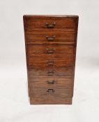 20th century oak chest of seven long drawers, 90cm high x 45cm wide x 34cm deep