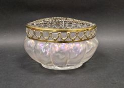 Early 20th century Austrian Secessionist glass vase, probably Kralik, of oval lobed form,