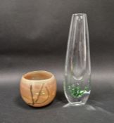 Vicke Lindstrand (1904-1983) for Kosta, a 'Seaweed' vase of tapered and compressed cylindrical