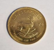 South Africa, gold Krugerrand, 1974, 1ozt, 34g