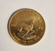 South Africa, gold Krugerrand, 1974, 1ozt, 34g