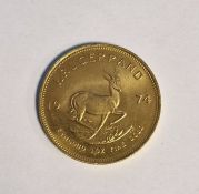 South Africa, gold Krugerrand, 1974, 1ozt, 34g