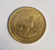 South Africa, gold Krugerrand, 1974, 1ozt, 34g
