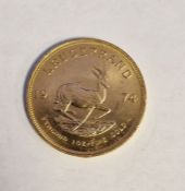 South Africa, gold Krugerrand, 1974, 1ozt, 34g