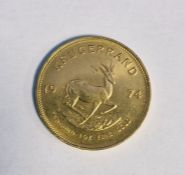 South Africa, gold Krugerrand, 1974, 1ozt, 34g