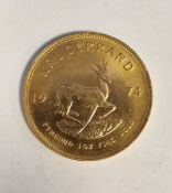South Africa, gold Krugerrand, 1974, 1ozt, 34g