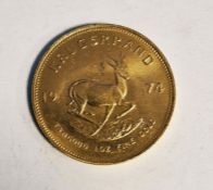 South Africa, gold Krugerrand, 1974, 1ozt, 34g